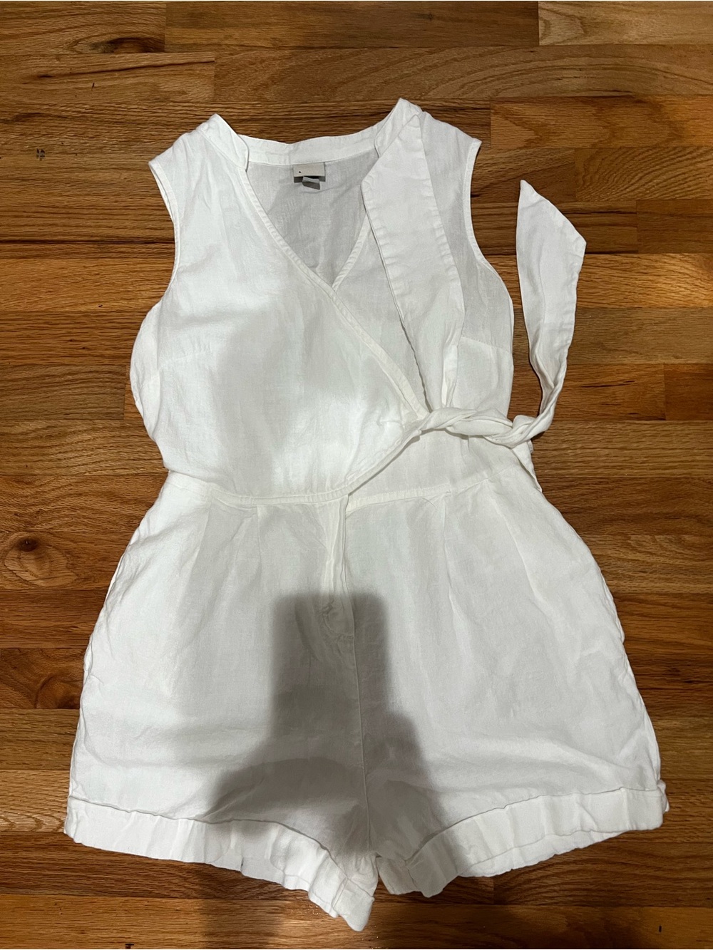a new day White Sleeveless Wrap Tie Romper